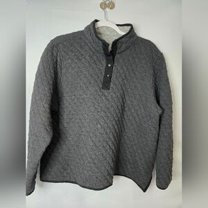 Quince Reversible Charcoal/Gray Quilted Pullover Sweater Size XL